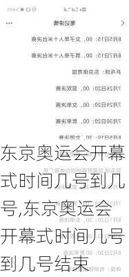 东京奥运会开幕式时间几号到几号,东京奥运会开幕式时间几号到几号结束