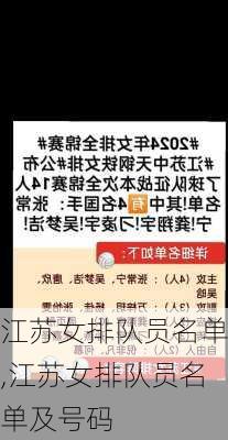 江苏女排队员名单,江苏女排队员名单及号码