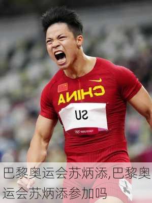 巴黎奥运会苏炳添,巴黎奥运会苏炳添参加吗