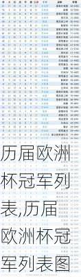 历届欧洲杯冠军列表,历届欧洲杯冠军列表图