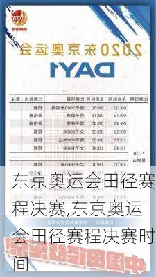 东京奥运会田径赛程决赛,东京奥运会田径赛程决赛时间