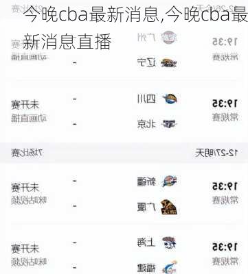 今晚cba最新消息,今晚cba最新消息直播