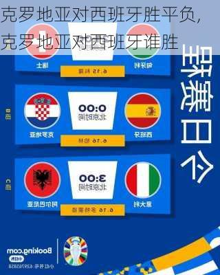 克罗地亚对西班牙胜平负,克罗地亚对西班牙谁胜