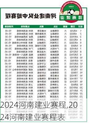 2024河南建业赛程,2024河南建业赛程表