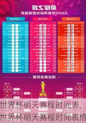 世界杯明天赛程时间表,世界杯明天赛程时间表格