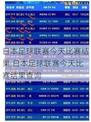 日本足球联赛今天比赛结果,日本足球联赛今天比赛结果查询