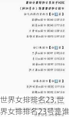 世界女排排名23,世界女排排名23号是谁