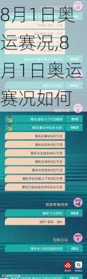 8月1日奥运赛况,8月1日奥运赛况如何