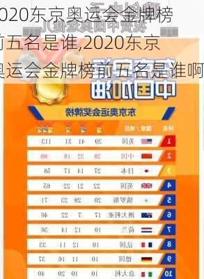 2020东京奥运会金牌榜前五名是谁,2020东京奥运会金牌榜前五名是谁啊