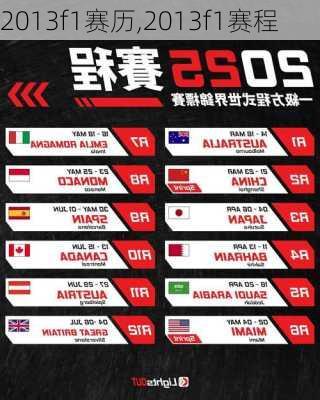 2013f1赛历,2013f1赛程