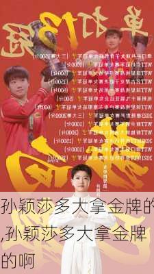 孙颖莎多大拿金牌的,孙颖莎多大拿金牌的啊