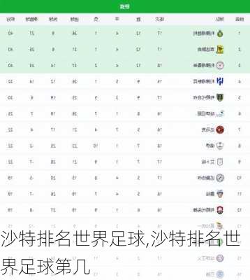 沙特排名世界足球,沙特排名世界足球第几