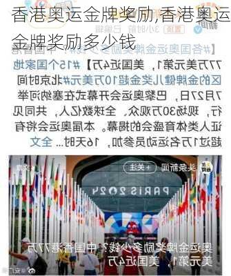 香港奥运金牌奖励,香港奥运金牌奖励多少钱