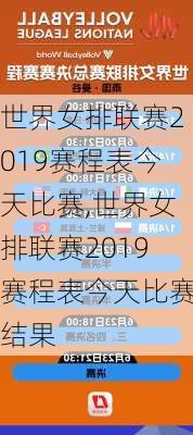 世界女排联赛2019赛程表今天比赛,世界女排联赛2019赛程表今天比赛结果