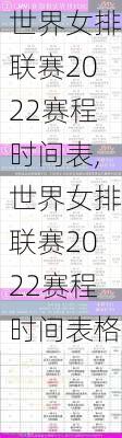 世界女排联赛2022赛程时间表,世界女排联赛2022赛程时间表格