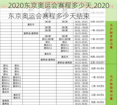 2020东京奥运会赛程多少天,2020东京奥运会赛程多少天结束