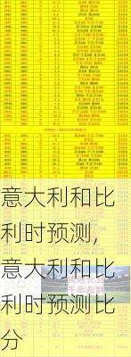 意大利和比利时预测,意大利和比利时预测比分