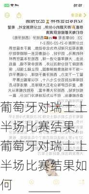 葡萄牙对瑞士上半场比赛结果,葡萄牙对瑞士上半场比赛结果如何