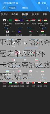 亚洲杯卡塔尔夺冠之路,亚洲杯卡塔尔夺冠之路预测结果