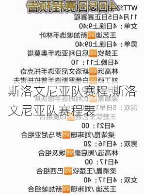 斯洛文尼亚队赛程,斯洛文尼亚队赛程表