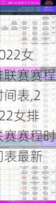 2022女排联赛赛程时间表,2022女排联赛赛程时间表最新