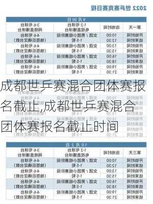 成都世乒赛混合团体赛报名截止,成都世乒赛混合团体赛报名截止时间