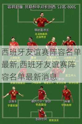 西班牙友谊赛阵容名单最新,西班牙友谊赛阵容名单最新消息