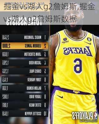 掘金vs湖人g2詹姆斯,掘金vs湖人g2詹姆斯数据