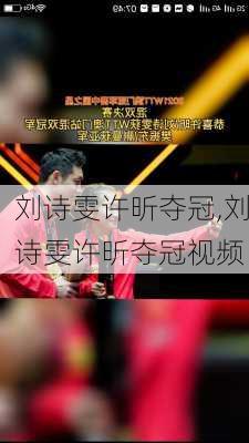 刘诗雯许昕夺冠,刘诗雯许昕夺冠视频