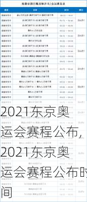 2021东京奥运会赛程公布,2021东京奥运会赛程公布时间