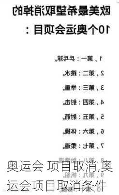 奥运会 项目取消,奥运会项目取消条件