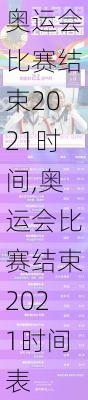 奥运会比赛结束2021时间,奥运会比赛结束2021时间表