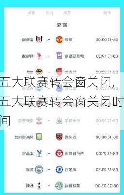 五大联赛转会窗关闭,五大联赛转会窗关闭时间