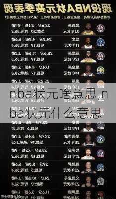 nba状元啥意思,nba状元什么意思