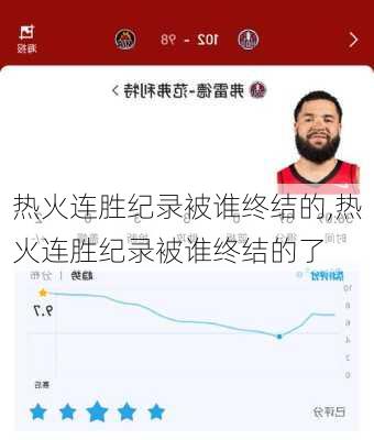 热火连胜纪录被谁终结的,热火连胜纪录被谁终结的了
