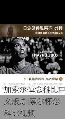 加索尔悼念科比中文版,加索尔怀念科比视频
