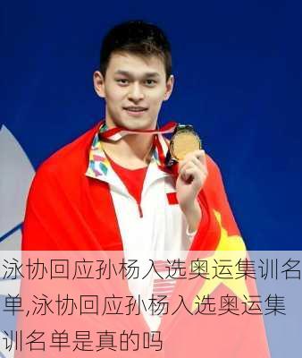 泳协回应孙杨入选奥运集训名单,泳协回应孙杨入选奥运集训名单是真的吗