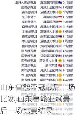 山东鲁能亚冠最后一场比赛,山东鲁能亚冠最后一场比赛结果