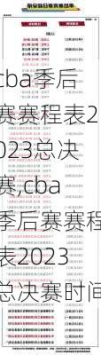 cba季后赛赛程表2023总决赛,cba季后赛赛程表2023总决赛时间