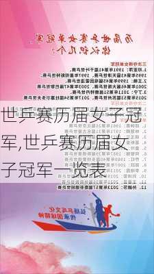 世乒赛历届女子冠军,世乒赛历届女子冠军一览表