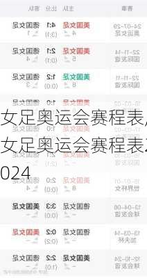 女足奥运会赛程表,女足奥运会赛程表2024