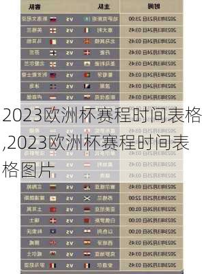 2023欧洲杯赛程时间表格,2023欧洲杯赛程时间表格图片