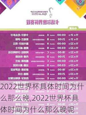 2022世界杯具体时间为什么那么晚,2022世界杯具体时间为什么那么晚呢