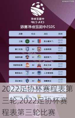 2022足协杯赛程表第三轮,2022足协杯赛程表第三轮比赛