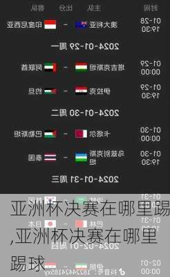 亚洲杯决赛在哪里踢,亚洲杯决赛在哪里踢球