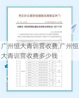 广州恒大青训营收费,广州恒大青训营收费多少钱