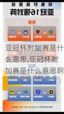 亚冠杯附加赛是什么意思,亚冠杯附加赛是什么意思啊