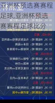 亚洲杯预选赛赛程足球,亚洲杯预选赛赛程足球比分