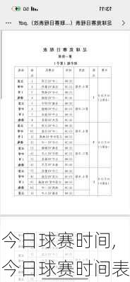 今日球赛时间,今日球赛时间表