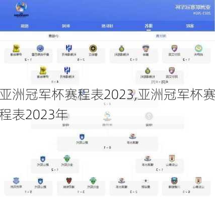 亚洲冠军杯赛程表2023,亚洲冠军杯赛程表2023年